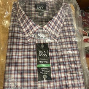 Jos. A. Bank red and navy casual button down shirt in 2X